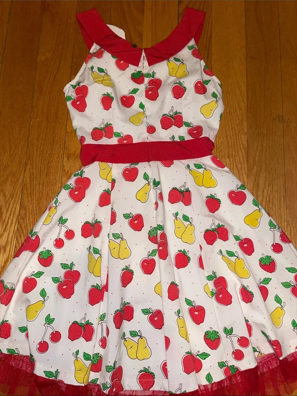 New Sourpuss Fruit Dress Vintage Bow NWT Retro Strawberries Cherries small